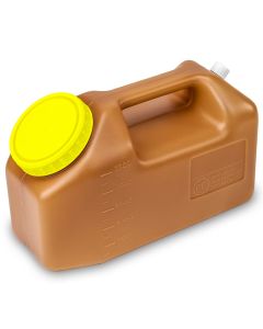 Container, 24 Hour Urine Collection, 2500mL (2.5 Liter), Affixed Screwcap, Amber