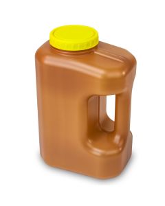 Container, 24 Hour Urine Collection, 3000mL (3 Liter), Affixed Screwcap, Amber