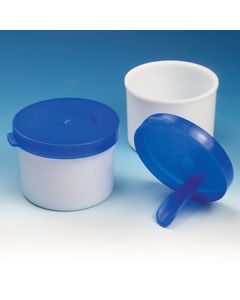 Stool Container with Stick, 20mL, White PP, 100/Bag, 12 Bags/Unit