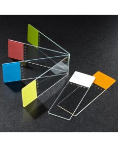 Microscope Slides, Glass, 25 x 75mm, 45° Beveled Edges, Clipped Corners, White Frosted, 72/Box, 2 Boxes/Case (1 Gross)
