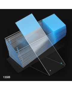 Microscope Slides, Diamond White Glass, 25 x 75mm, Charged, 90° Ground Edges, Blue Frosted, 72/Box, 20 Boxes/Case (10 Gross)
