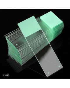 Microscope Slides, Diamond White Glass, 25 x 75mm, Charged, 90° Ground Edges, Green Frosted, 72/Box