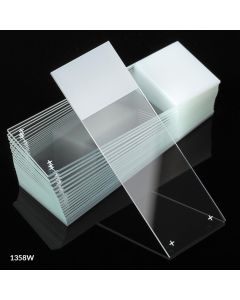 Microscope Slides, Diamond White Glass, 25 x 75mm, Charged, 90° Ground Edges, White Frosted, 72/Box