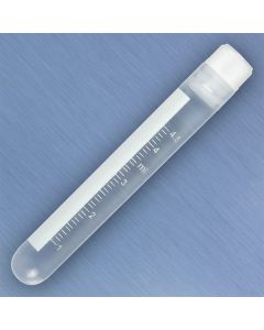 CryoCLEAR vials, 5.0mL, STERILE, Internal Threads, Attached Screwcap with Co-Molded Thermoplastic Elastomer (TPE) Sealing Layer, Round Bottom, Printed Graduations, Writing Space and Barcode, 50/Bag, 10 Bags/Case