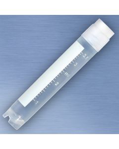 CryoCLEAR vials, 4.0mL, STERILE, External Threads, Attached Screwcap with Co-Molded Thermoplastic Elastomer (TPE) Sealing Layer, Round Bottom, Self-Standing, Printed Graduations, Writing Space and Barcode, 50/Bag, 10 Bags/Case