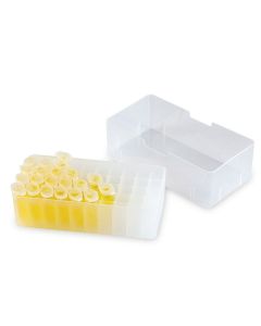 Freezer Box for 1.5mL and 2.0mL Microcentrifuge Tubes, 50-place (5 x 10 format), with Lid, Clear