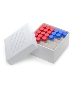 Freezing Box, 3", Cardboard, 36-Place (6x6 format), fits Diamond Midi 5.0mL Snap Cap and Screw Cap Tubes, White