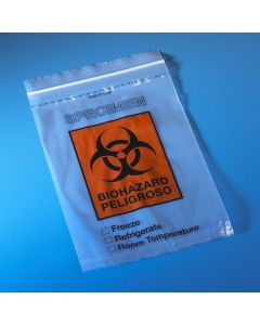 Biohazard Specimen Transport Ziplock Bag with Score Line and Document Pouch