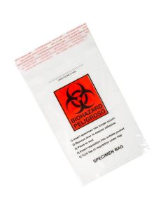 Bag, Biohazard Specimen Transport, 8" x 10", zipper closure with Document Pouch, Tearzone, 100/Pack, 10 Packs/Unit