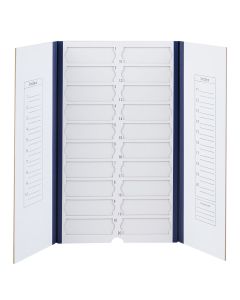 Slide File Folder, 20-Place, Cardboard, blue, 10/Unit