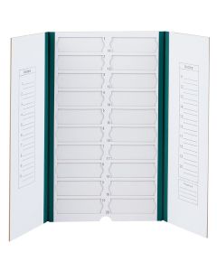 Slide File Folder, 20-Place, Cardboard, green, 10/Unit