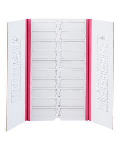 Slide File Folder, 20-Place, Cardboard, pink, 10/Unit