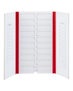 Slide File Folder, 20-Place, Cardboard, red,10/Unit