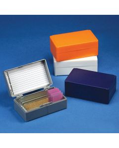 Slide Box for 12 Slides, Cork Lined, Yellow