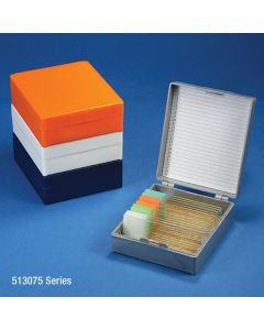 Slide Box for 25 Slides, Cork Lined, Orange