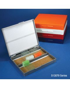 Slide Box for 100 Slides, Cork Lined, Yellow