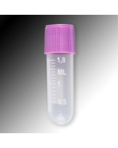 Sample Tube, 2mL, External Threads, PP, White Graduations & Marking Area, Round Bottom