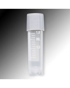 Sample Tube, 2mL, External Threads, PP, White Graduations & Marking Area, Round Bottom, Self-Standing