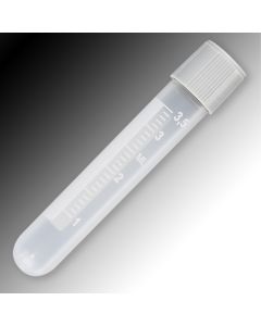 Sample Tube, 4mL, External Threads, PP, White Graduations & Marking Area, Round Bottom
