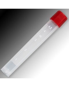 Sample Tube, 5mL, External Threads, PP, White Graduations & Marking Area, Round Bottom, Self-Standing