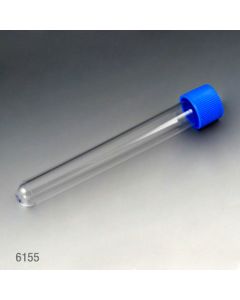 Test Tube with Separate Blue Screw Cap, 16 x 120mm (15mL), PS, 125/Bag, 8 Bags/Unit