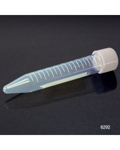 Centrifuge Tube, 10mL, with Separate Natural PP Screw Cap, PP, Printed Graduations, Tubes packed 100/Bag, 10 Bags/Unit & Caps packed 500/Bag, 2 Bags/Unit