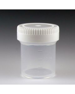 Container: Tite-Rite, 20mL (0.67oz), PP, 35mm Opening, Graduated, with Separate White Screwcap
