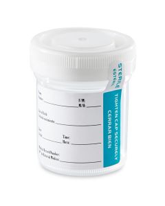 Container: Tite-Rite, 60mL (2oz), PP, STERILE, Attached White Screw Cap, ID Label with Tab Seal, Graduated