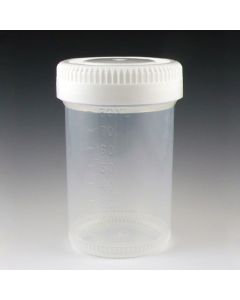 Container: Tite-Rite, 90mL (3oz), PP, 48mm Opening, Graduated, with Separate White Screwcap